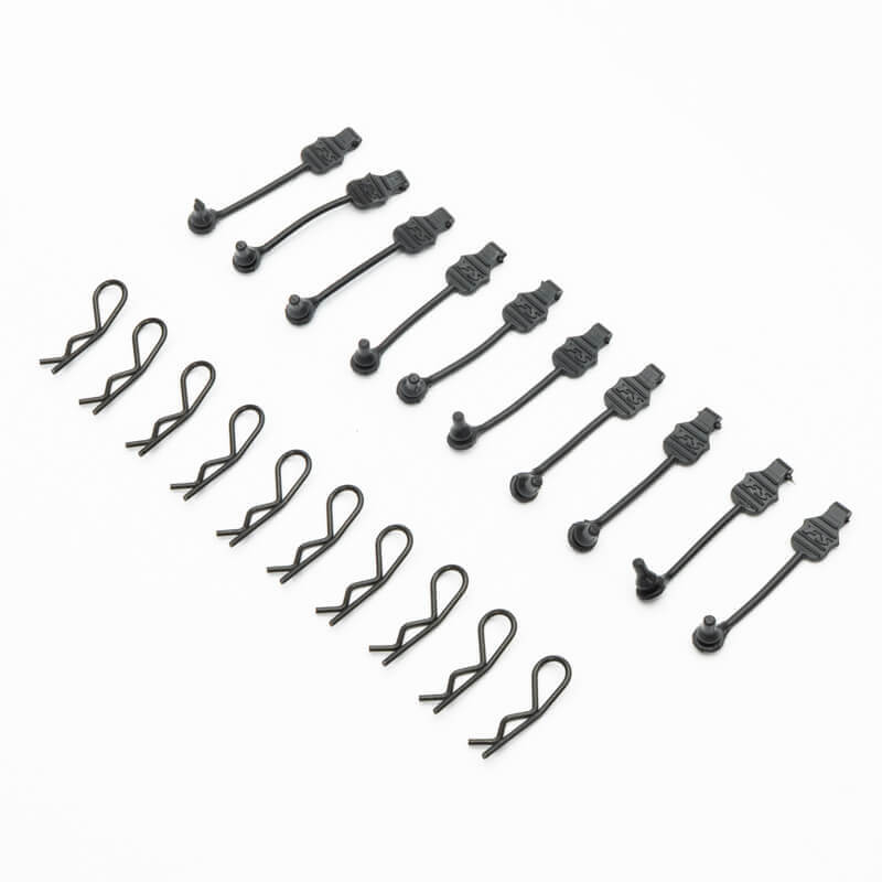 FTX RC Body Clip With Rubber Mounts 0- Black (10pcs) (FTX9674)