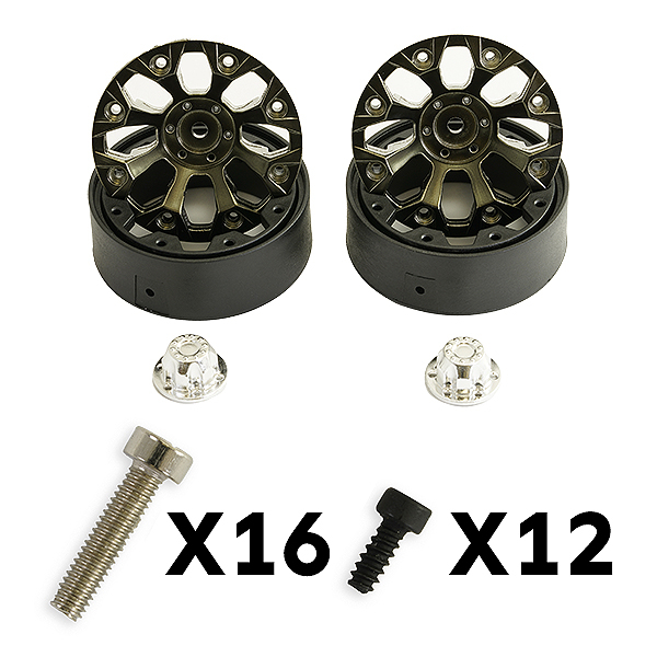FTX Texan 1:10 8-Spoke Black Beadlock Wheel (Pr) (FTX9875BK)