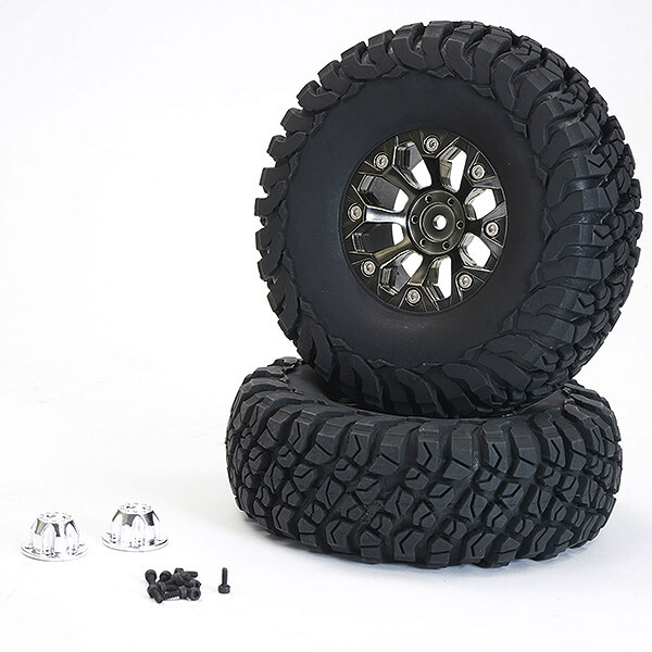 FTX Texan 1:10 Mounted Tyres O N 8-Spoke Beadlock Wheels (Pr) (FTX9878BK)