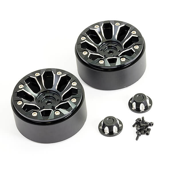 FTX Texan 1:10 Aluminum Beadlock 8-Spoke Wheels (Pr) (FTX9921BK)