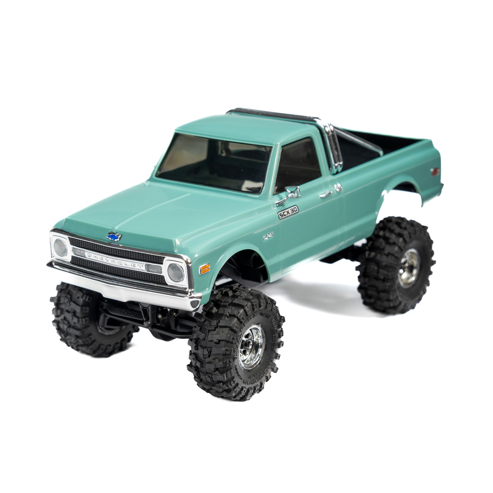 Proline 1/30 Baja Pro X Fr/Rr Mounted Chrome Beast Tires (4): SCX30 (G-PRO1025110)