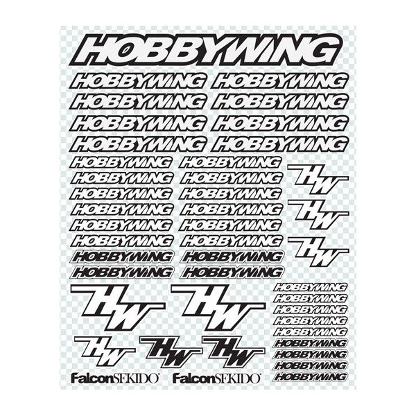 Hobbywing Black/White Decal Sheet (HWD0001BK/W)