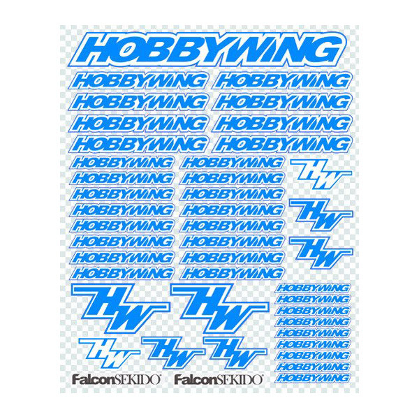 Hobbywing Blue/White Decal Sheet (HWD0001BW)
