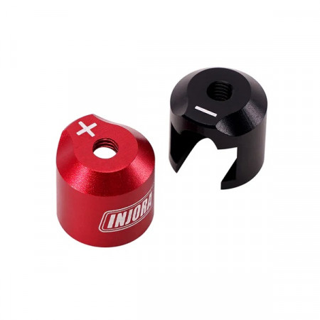 INJORA Heatsink Bullet Plug Connectors Grips with 4mm 5mm Bullets (Black, Red) (INA-117-5)