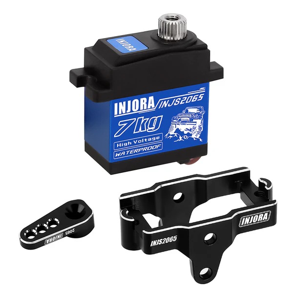INJORA 7KG High Voltage Waterproof 2065 Digital Servo with Mount for 1/18 TRX4M Upgrade (INJS2065-4MBK)