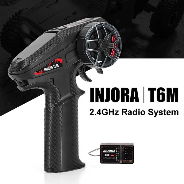 INJORA T6M 6CH 2.4GHz Micro Transmitter with Receiver Radio Controller for 1/24 1/18 RC Car (INT-T6M)