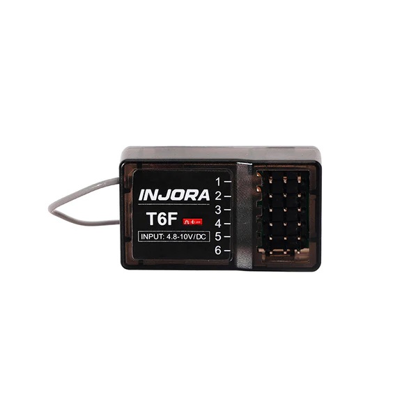 INJORA T6M 6CH 2.4GHz Micro Transmitter with Receiver Radio Controller for 1/24 1/18 RC Car (INT-T6M)