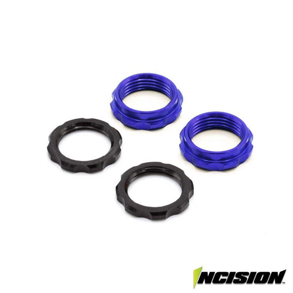 Vanquish S8E Machined Spring Collars Blue (IRC00519)