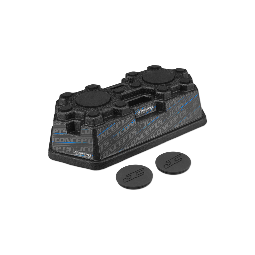 JConcepts Finnisher Car Stand-Black w/Pads &amp; Logo Plugs (JC2370M)