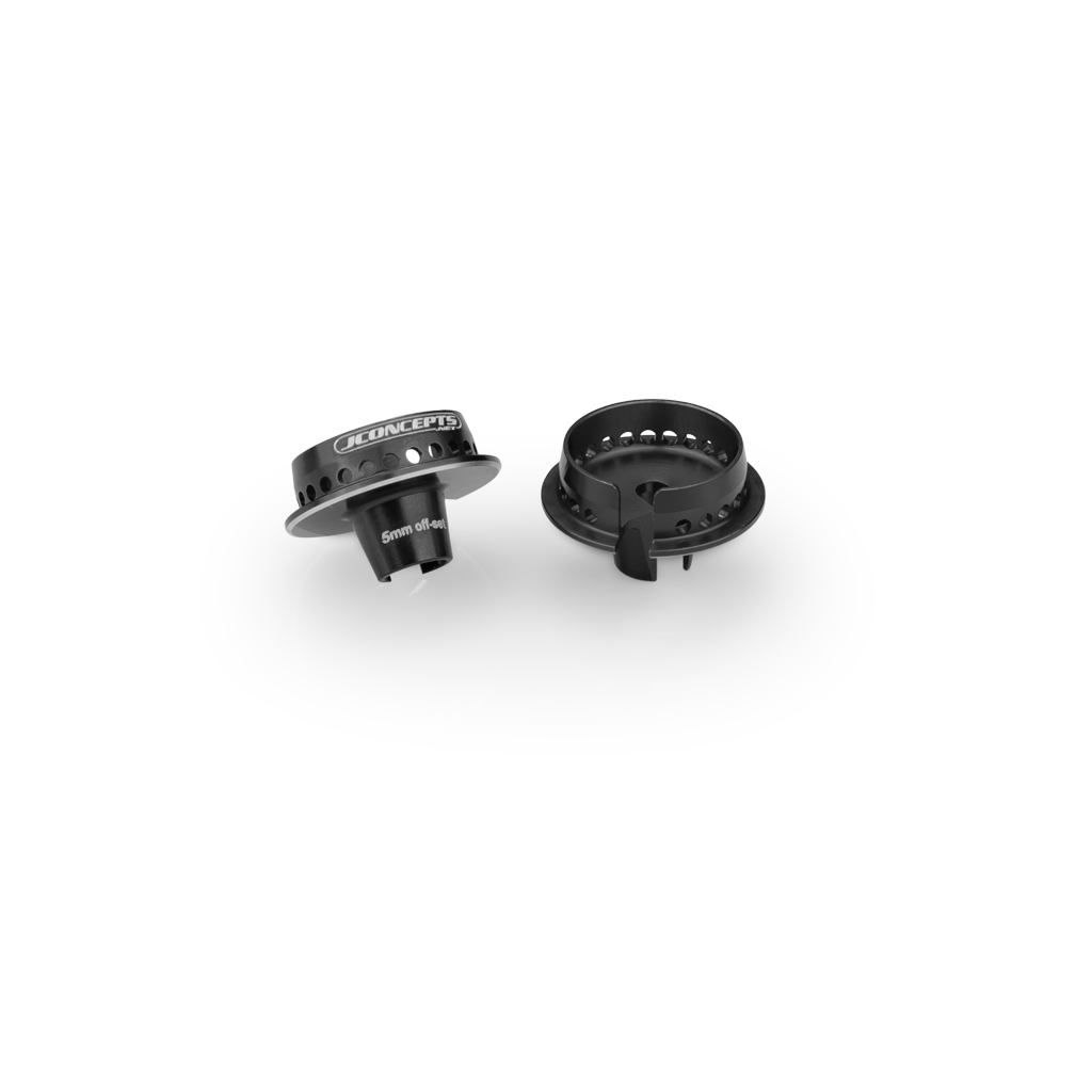jConcepts  Fin 13mm Spring Cup 5mm Offset - Black (JC2703-2)