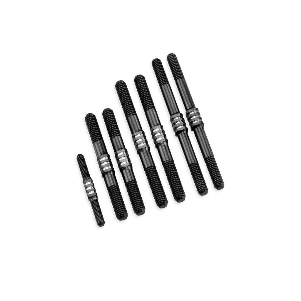 jConcepts TLR 8ight-X2.0/XE Fin Ti Turnbuckle set - Blk -7pc (JC2801-2)