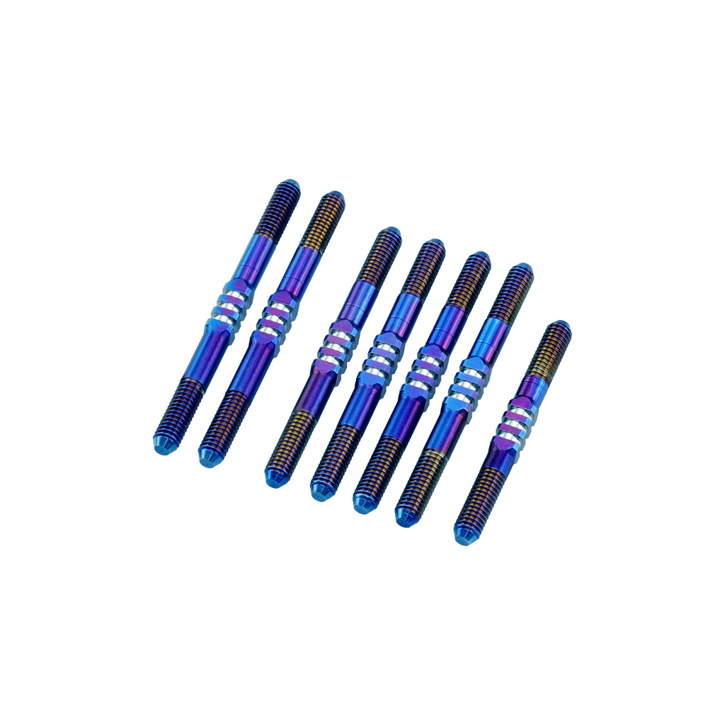 jConcepts B74.2, 3.5mm Fin Ti Turnbuckle set, Burnt Blue-7pc (JC2802-1)