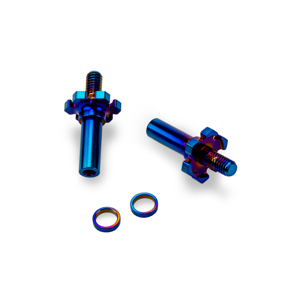 jConcepts Adjustable RC10B7-D Titanium Front Axle 2pc - Blue (JC2827-1)
