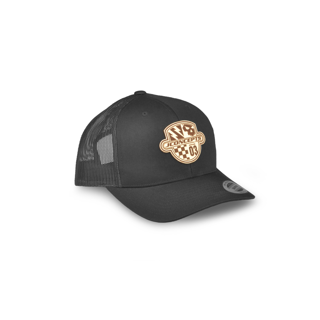 JConcepts Destination Hat-Round Bill, Mesh, Snap Back- Black (JC2845RB)