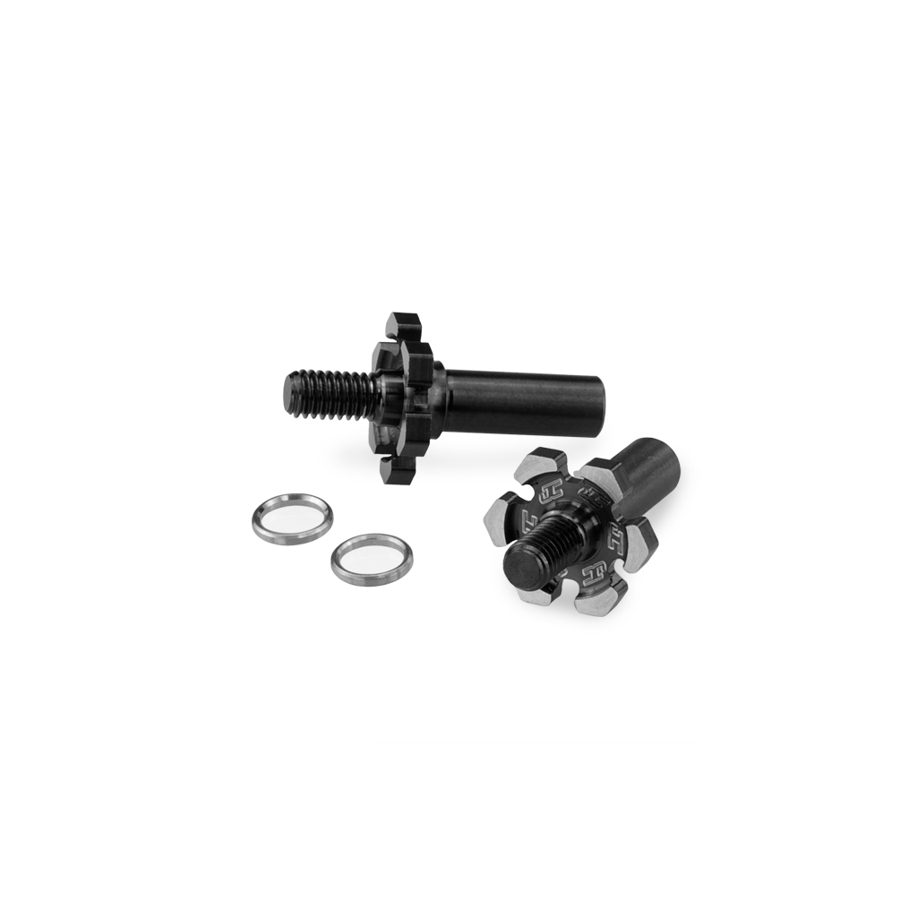 JConcepts B6.3 Fin Titanium Front Axle w/1mm adj spacer -Blk (JC2960T)