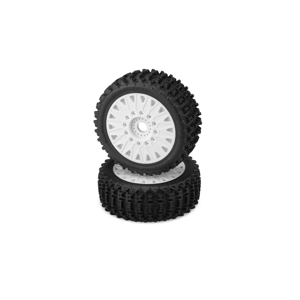 JConcepts Magma-Yellow, Pre-Mount on White #3395 Wheels (JC3060-1097)