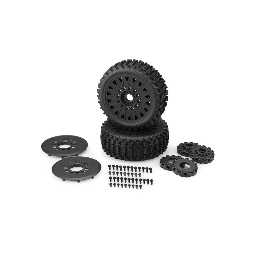 JConcepts Magma-Yellow-Pre-Mounted-on Black 3395 Wheels (JC3060-3097)
