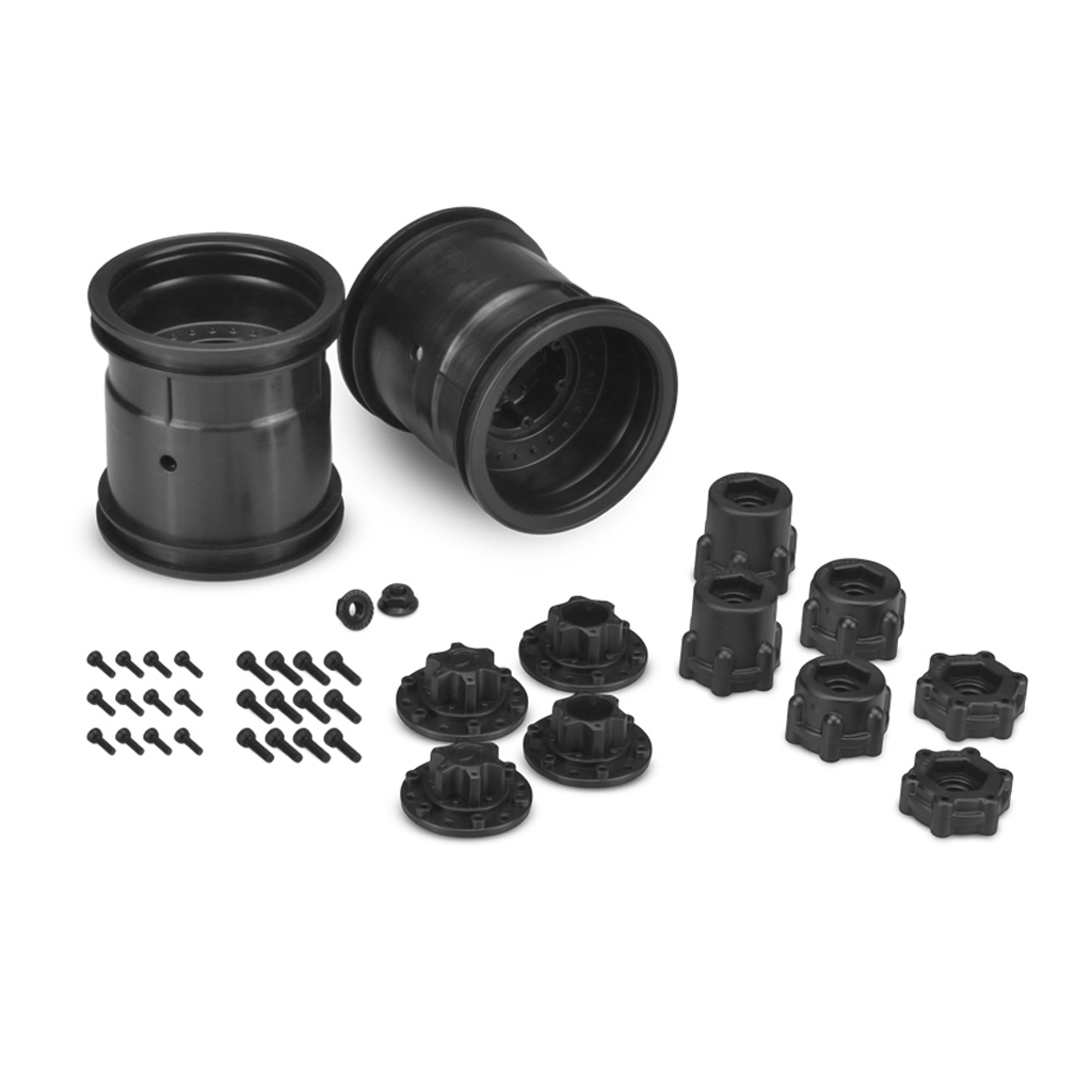 JConcepts Midwest 2.2 MT 12mm Hex Wheel w/Adaptor-Black-2pc (JC3380B)