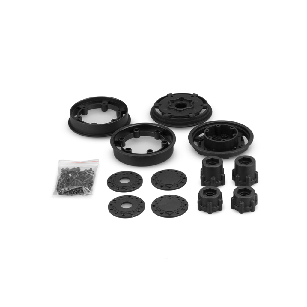 jConcepts Tribute Transport-2.4&quot; MT wheel&amp;adaptors (Blk) 2pc (JC3382B)