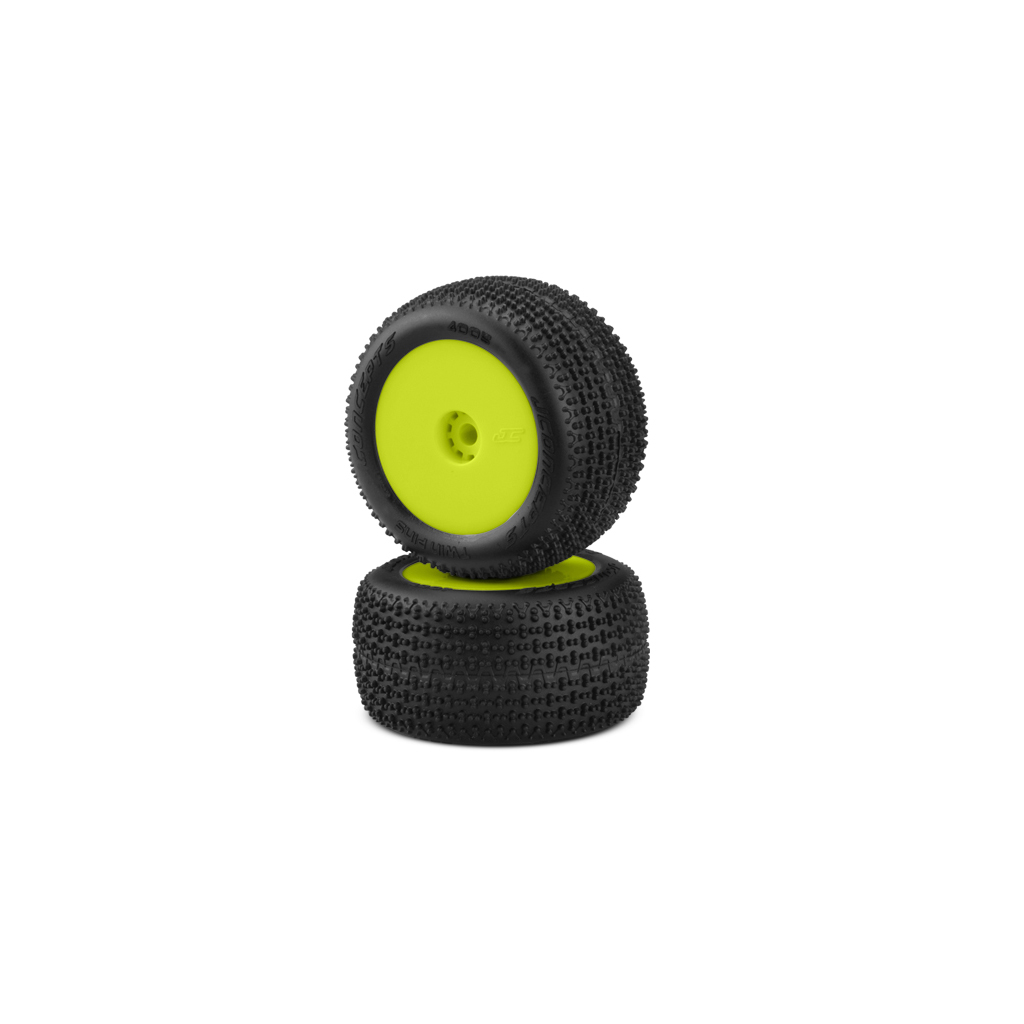 jConcepts Twin Pin - Pink Compound- Pre-mounted, Ylw Wheels (JC4005-201021)