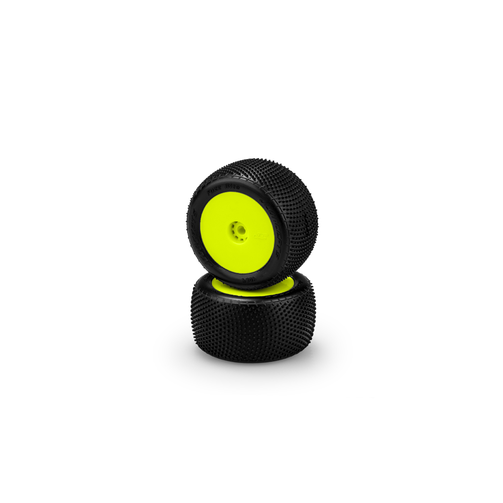 jConcepts Fuzz Bite - Pink - Pre Glued - Yellow Wheels (JC4084-2221)