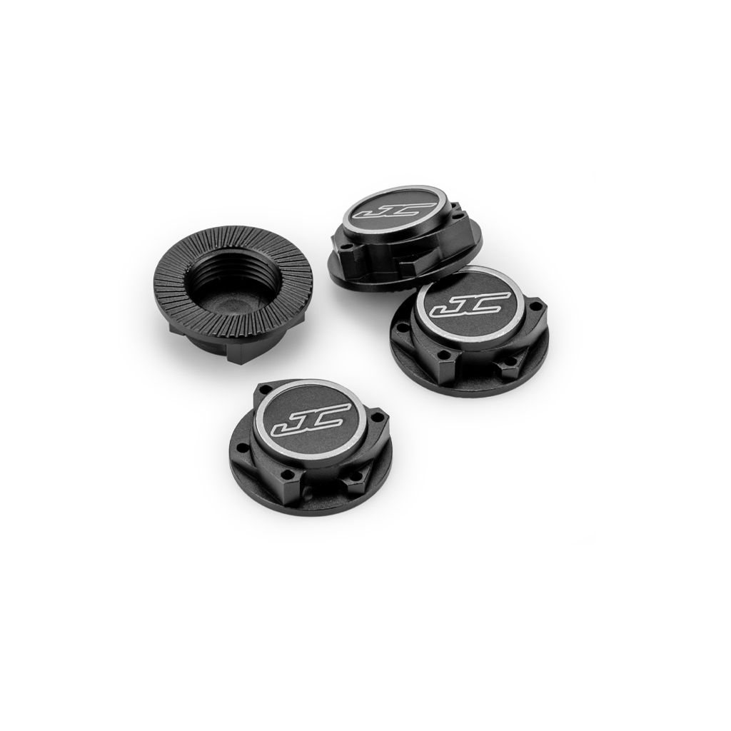 jConcepts 17mm Punisher Clutch Wheel Nut, 4pc - Black (JC5021-2)