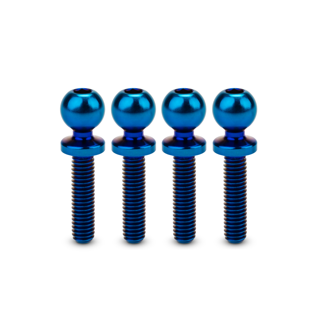 jConcepts JCI 5.5 x 12mm Revolved Ti Ball-Stud Blue 4pc (JC5135-1)