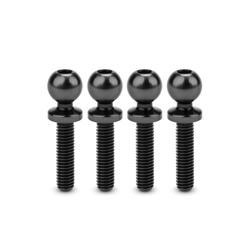jConcepts JCI 5.5 x 12mm Revolved Ti Ball-Stud Black 4pc (JC5135-2)