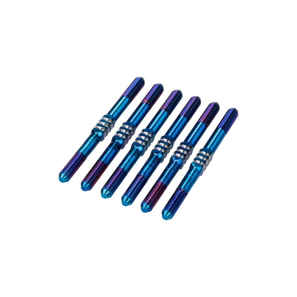 jConcepts RC10B7 3.5 x 48mm Fin Ti Turnbuckle Burnt Blue 6pc (JC5136-1)