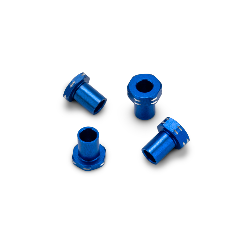jConcepts RC10B7 Aluminum Caster Hat Bushings, 4pc - Blue (JC5186-1)