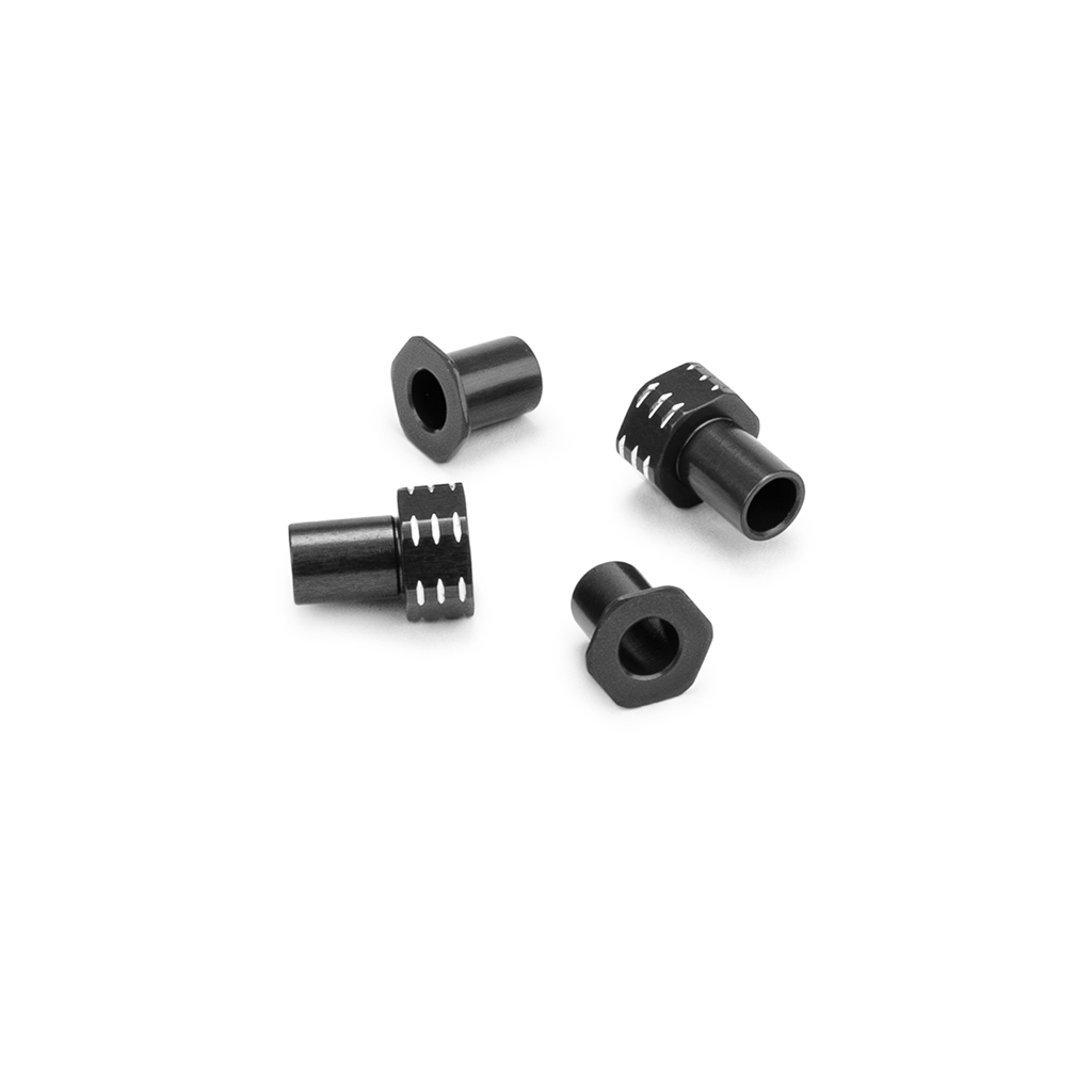 jConcepts RC10B7 Alloy Caster Hat Bushings 0/3mm 4pcs Black (JC5196-2)