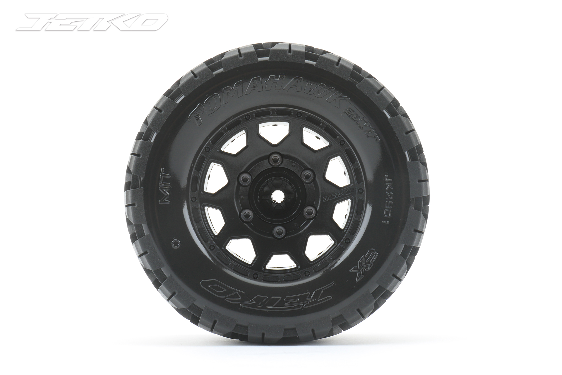 Jetko EX Tyre MT Tomahawk Black Wheel 2.8 Hex 12,14,17mm (2) (JK2801CB)