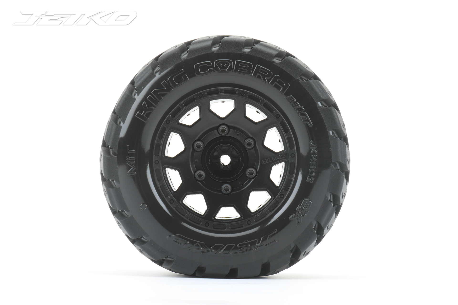 Jetko EX Tyre MT King Cobra Black Wheel 2.8 Hex 12-14-17mm (2)" (JK2802CB)