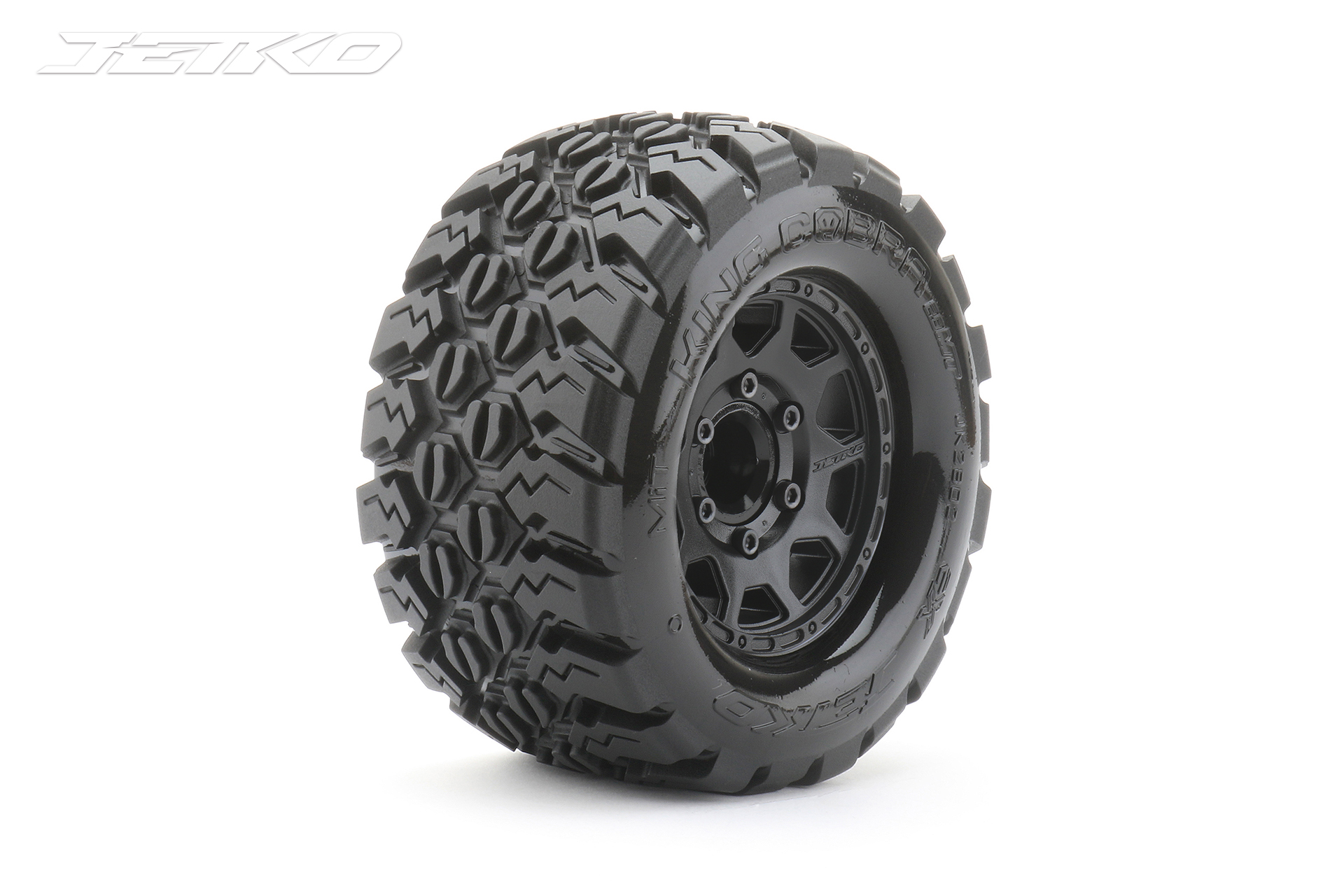Jetko EX Tyre MT King Cobra Black Wheel 2.8 Hex 12-14-17mm (2)&quot; (JK2802CB)