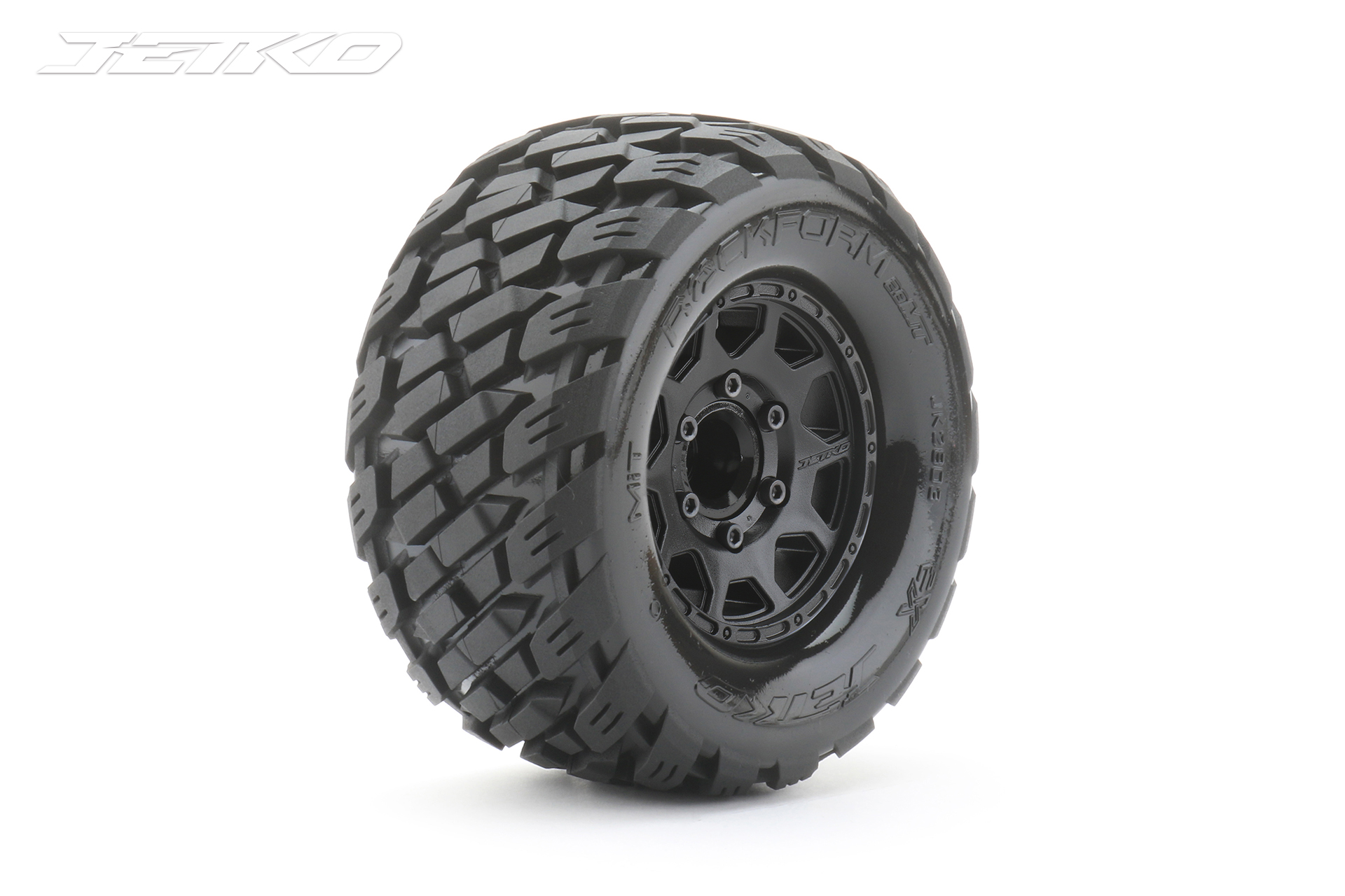 Jetko EX Tyre MT Rockform Black Wheel 2.8 Hex 12,14,17mm (2)" (JK2803CB)