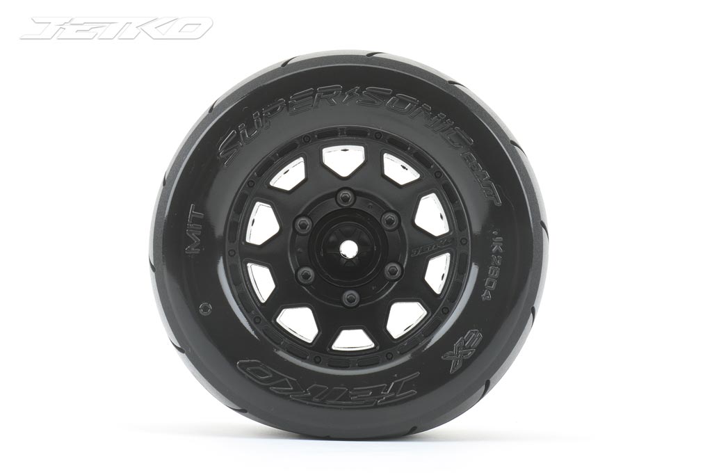 Jetko EX Tyre MT Super Sonic Black Wheel 2.8 Hex 12-14-17mm (2)" (JK2804CB)