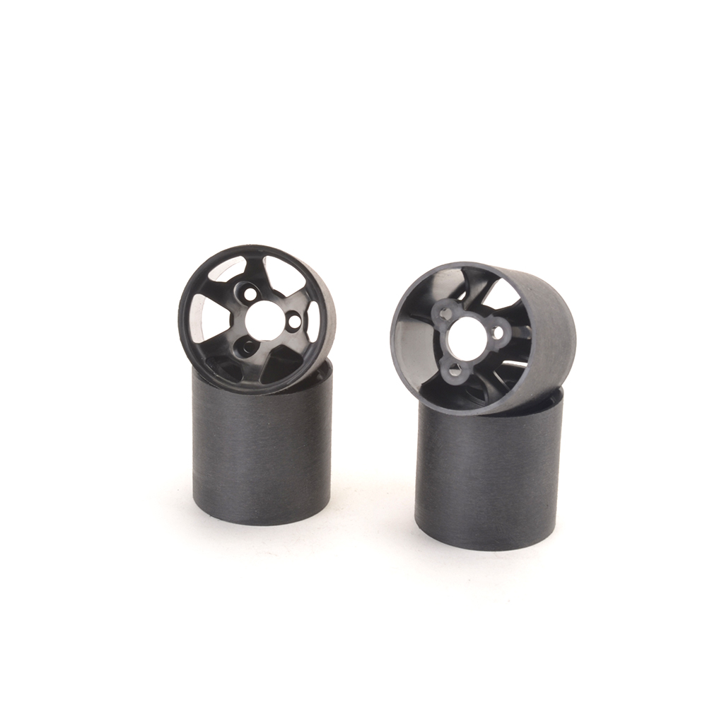 Contact RC 1/12 Standard Rear Rims - Black - 2 pairs (JT2RR)