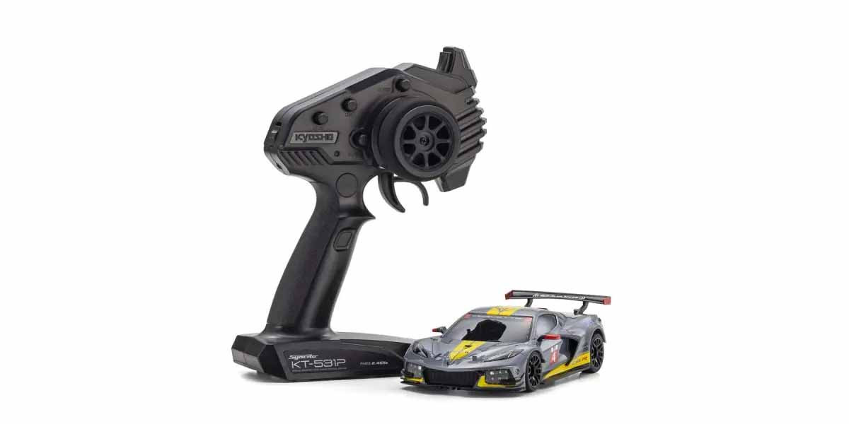 Kyosho Mini-Z RWD Corvette C8-R Gun Metal/White (K.32356GM)