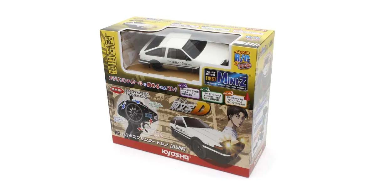 Kyosho First Mini-Z 1:28 Initial-D Toyota Sprinter Trueno AE86 WH/BK (K.66601A)