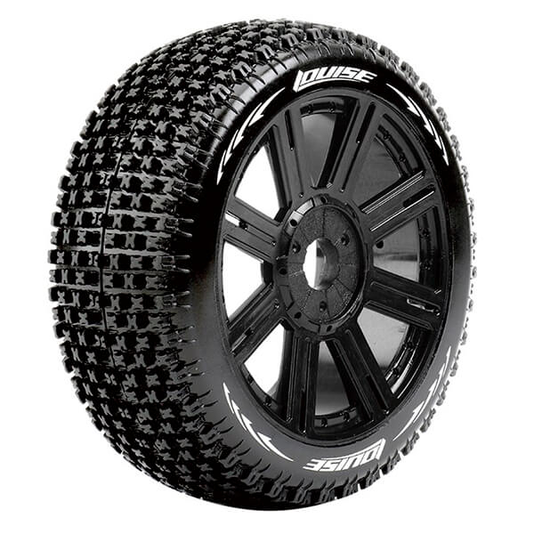 Louise RC B-Pirate 1:8 Fr/Rr Soft Hex 17mm Spoke Black (L-T3126SB)