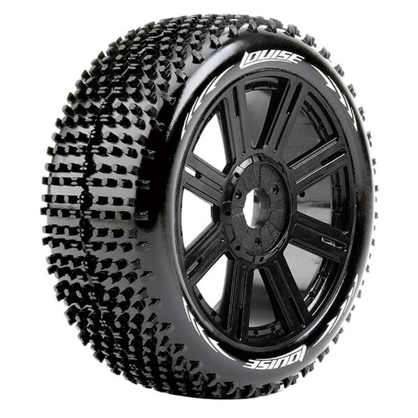 Louise RC B-Hornet 1:8 Fr/Rr Soft Hex 17mm Spoke Black (L-T3150SB)