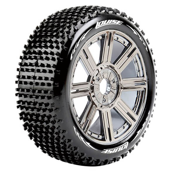 Louise RC B-Hornet 1:8 Fr/Rr Soft Hex 17mm Spoke Black Chrome (L-T3150SBC)