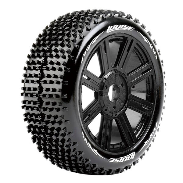 Louise RC B-Hornet 1:8 Fr/Rr Super Soft Hex 17mm Spoke Black (L-T3150VB)