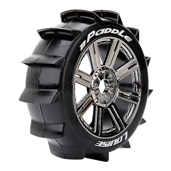 Louise RC B-Paddle 1:8 Fr/Rr Soft Hex 17mm Spoke Black Chrome (L-T3249SBC)