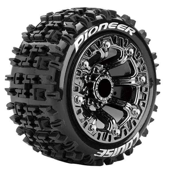 Louise RC ST-Pioneer 1:16 Soft Spoke Black Chrome Trx 1:16 (L-T3278SBC)