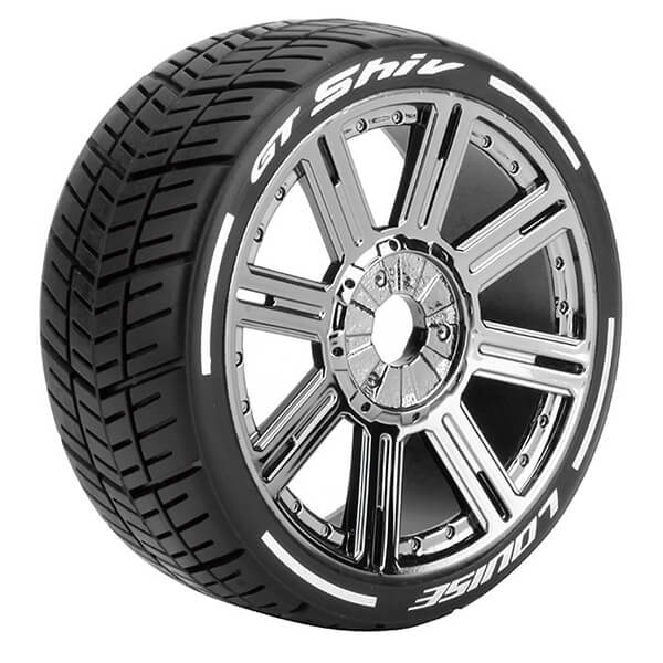 Louise RC GT-Shiv 1:8 Fr/Rr Soft Hex 17mm Spoke Black Chrome (L-T3284SBC)