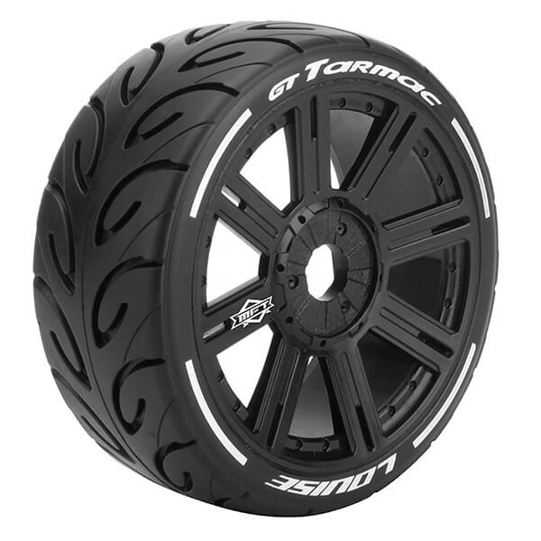 Louise RC GT-Tarmac 1:8 Fr/Rr Soft Hex 17mm Spoke Black (L-T3285SB)