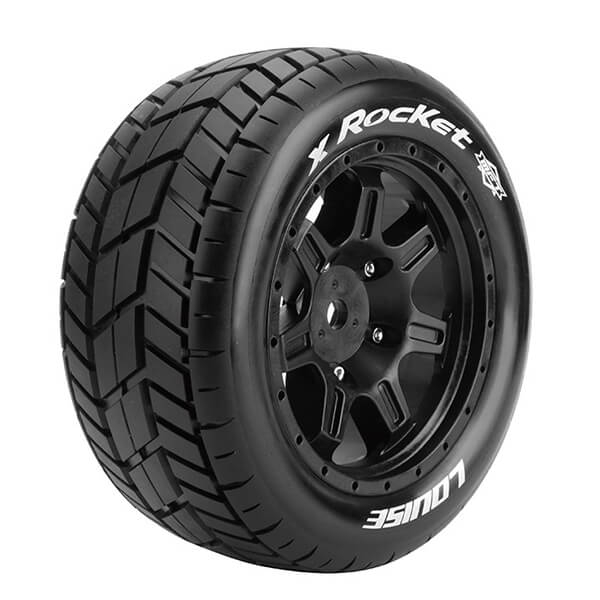 Louise RC X-Rocket Black Mounted Arrma Kraton 8S Hex 24mm (L-T3295BM)