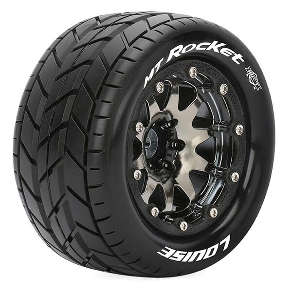 Louise RC MT-Rocket 1:10 Soft Bead-Lock/1/2 Offset Hex 12mm Black Chrome (L-T3307SBCH)