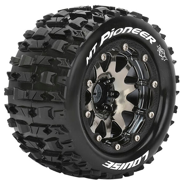 Louise RC MT-Pioneer 1:10 Soft Bead-Lock/0 Offset Hex 12mm Black Chrome (L-T3308SBC)